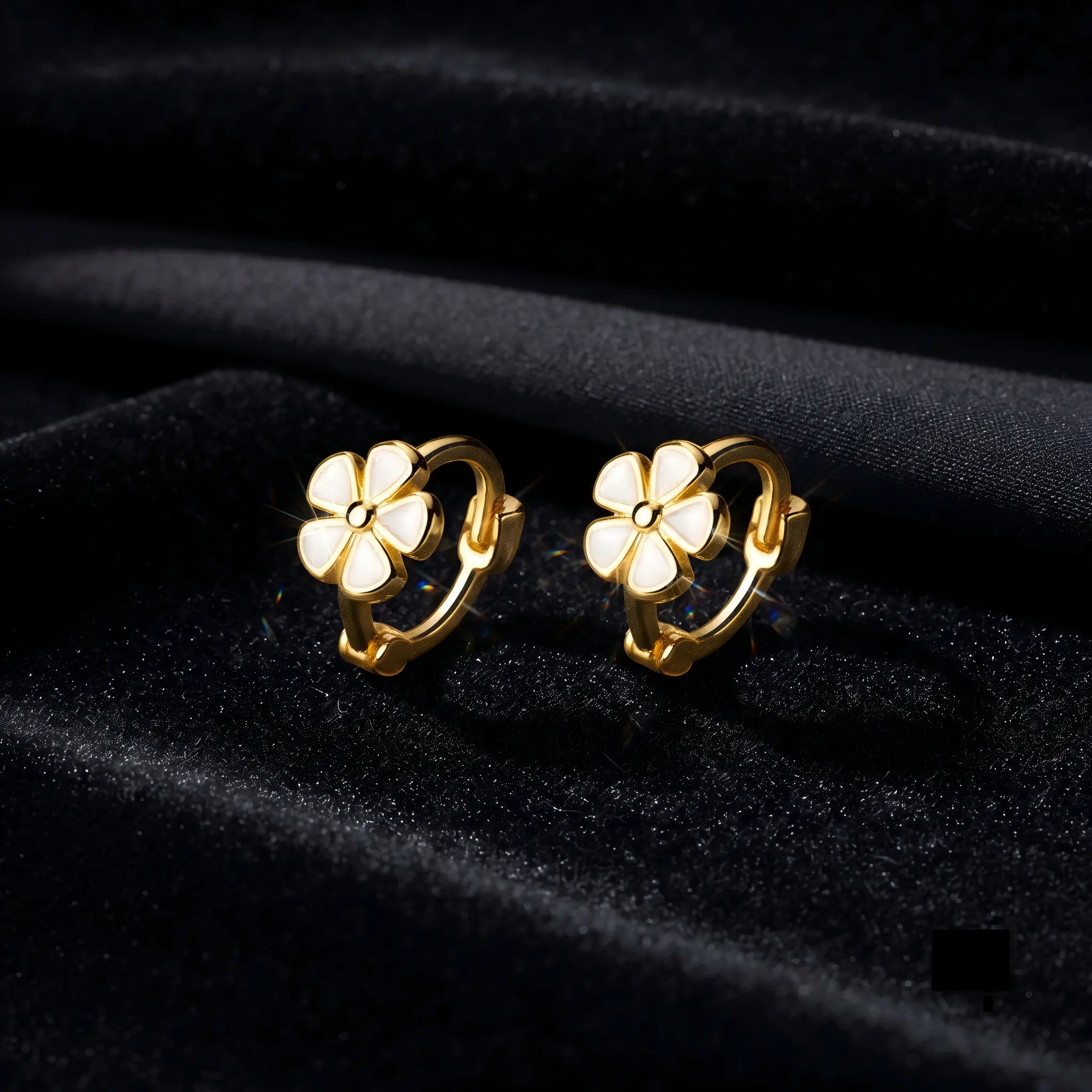Daisy flower ear buckle light luxury sweet versatile Jewelry