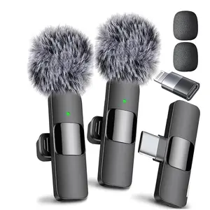 Lavalier Mini Mic Pro - Professional Wireless Microphone with noise reduction for iPhone, Android, Lavalier Microphones for Video Recording - iPhone Mic Crystal Clear Recording with USB-C for Content Creators