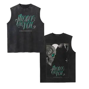 Pierce The Veil Band Unisex Vintage Washed Cotton Vest, Retro Band Print Sleeveless Shirt, Casual Regular Fit, Perfect Boyfriend Gift