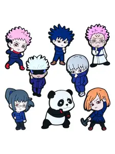 7/8pcs Cartoon Japanese Anime PVC Shoe Charms, Garden Shoes Decorations, Soft Rubber Shoe Clips, Holiday Party Gifts, Fan Favors