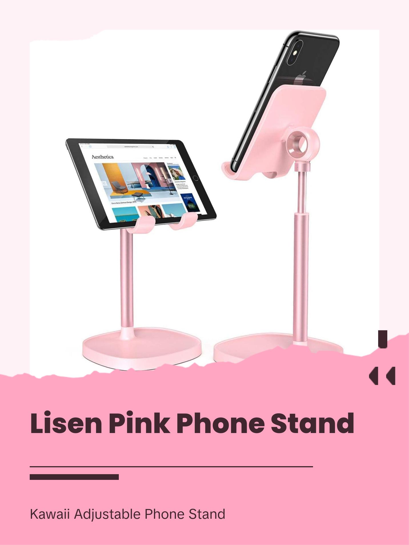 LISEN Pink Kitchen Accessories Dorm Room Essentials for Girls College Dorm Decor Kawaii Desk Accessories for Women, Vanity Decor Accessories Pink Office Supplies Women Cute Desk Accessories LISEN