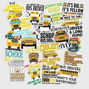Sticker Pack 20 pcs School Bus Driver Stickers, Transport Hero Vinyl Decals