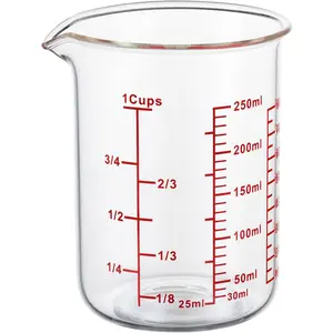 Ackers Glass Measuring Cup 1 Cup,8oz Borosilicate Liquid Measuring Cup with Spout