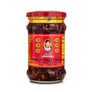 Laoganma Spicy Crisp Chili Oil 210g - Soybean Oil Infused with Spicy Chili Peppers - Sauce, Flavor