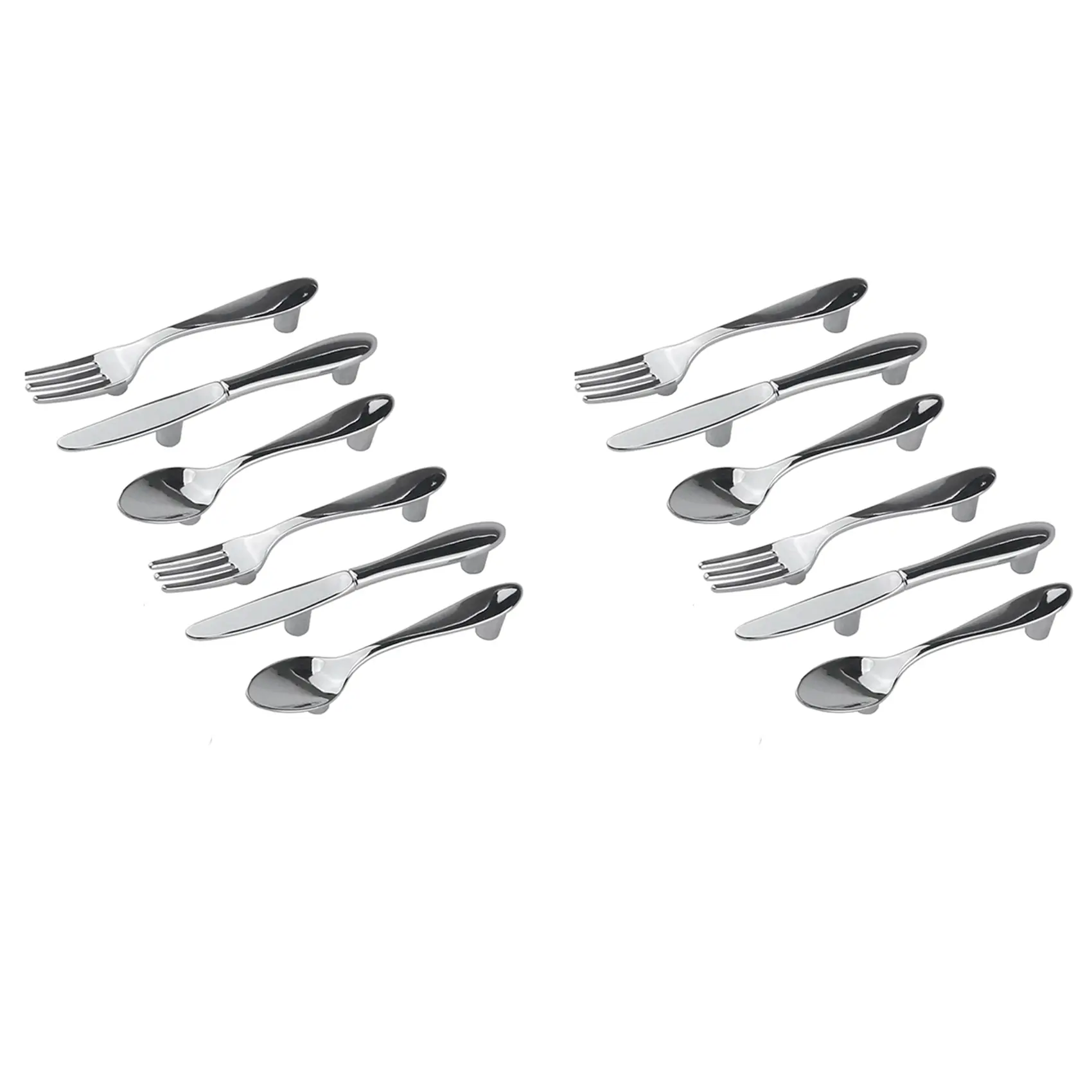 12 PCS High Quality Zinc Kitchen Drawer Pulls, Bright Chromium Finish, 3-In (125mm) Center-to-Center Cabinet Closet Handles (Silver)