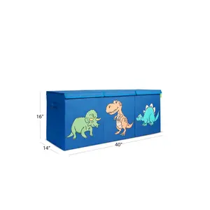 Ethiques Design Large Capacity Collapsible Dinosaur Designer Toy Box - Oxford 600D Fabric, Water Resistant, for Ages 3+ Organiser toybin storage box with lids