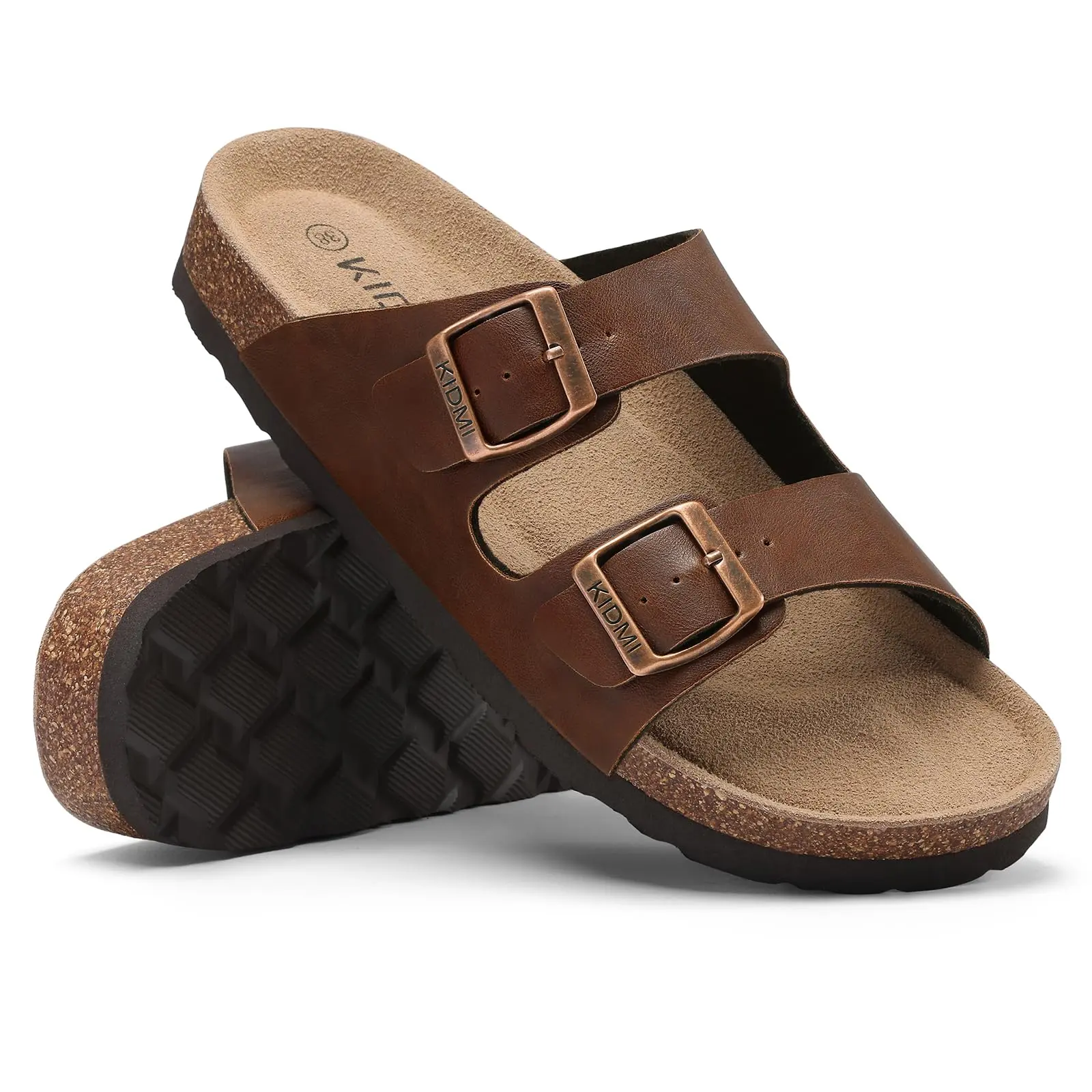 Arch Support Slides with Adjustable Buckle Straps Cork Footbed Amazon.com | ONCAI Mens Sandals,Beach Arch Support Slides  main image 2