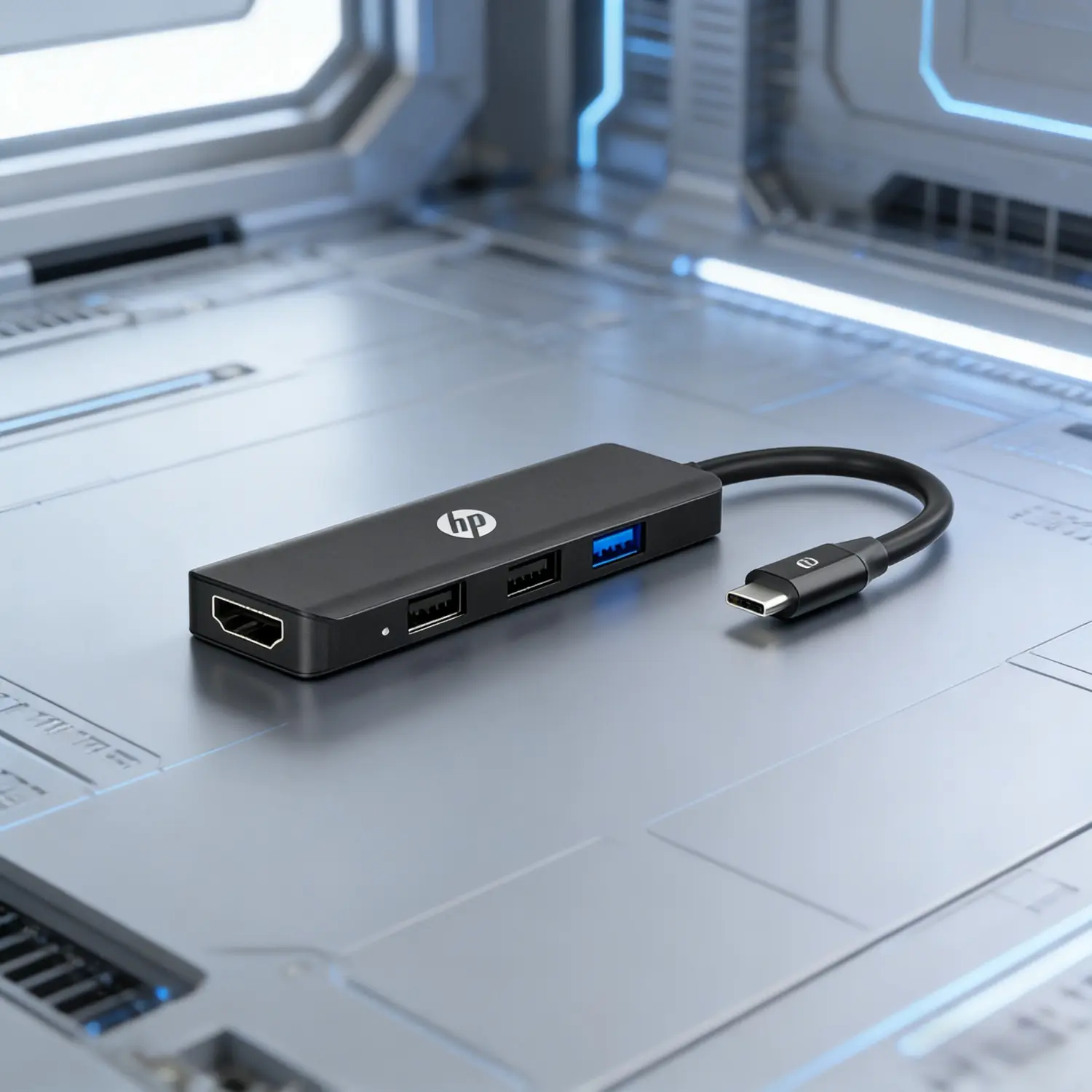 HP DHC-CT205S USB C Hub,5-in-1 Premium Aluminum Adapter,Simultaneous Multi-Device Connectivity