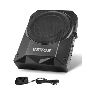 VEVOR 10" 400W Underseat Car Subwoofer, Slim Powered Car Subwoofers Under the Seat, Low Profile Audio Sub Built-in Amplifier, High/Low Level Input & Volume Controller for SUVs, Car, Truck, RV