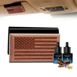 AirPurelle Car Air Freshener – 90+ Days Long Lasting – Wood Visor Clip Diffuser – Amber Vanilla, Mahogany Takwood, Woody Citrus & More – Includes 2x 8ML Essential Oil Refills – 0.54 FL OZ, Made in USA