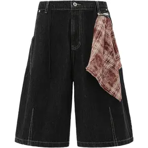 Aelfric Eden Detachable Kerchief Baggy Longline Jorts Casual Denim Shorts Y2K Streetwear Unisex Jean Shorts
