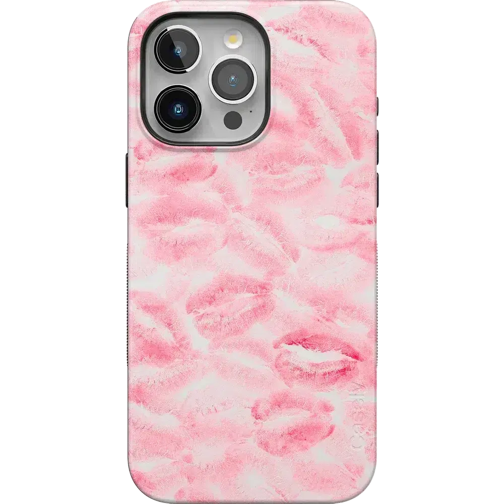 Casely iPhone 15 Pro Case | Sealed with a Kiss | Pink Lipstick | Bold Protective Design | Compatible with MagSafe