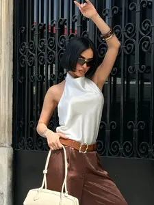 Summer Women's Sleeveless Vest, Backless Top, Multicolor Options, Elegant Women's Top, Casual Sexy Top, Streetwear