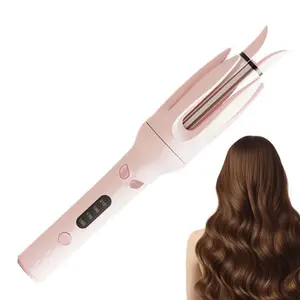 Automatic Curling Stick, 28mm Electric Rotary Hair Curler, Negative Ion Automatic Hair Hair Curl Wand without Damaging Hair, 4 Temperature Adjustable, Lazy Hair Styling Tool for Women Home Use (Pink)
