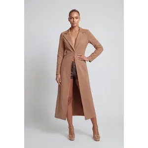 Faux Suede Single Button Coat