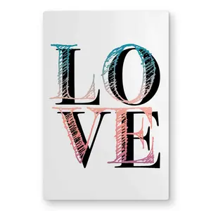 Begin Home Decor C1MP2436NQ44RQ 24 x 36 in. Colorful Love - Bedroom Shapes Metal Print Wall Art for Home Decor