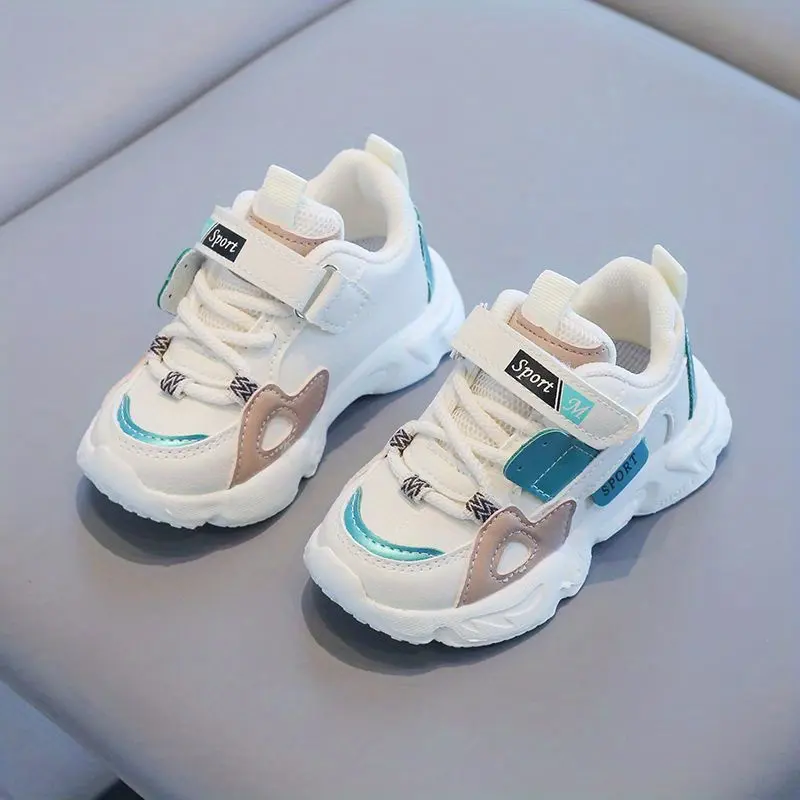 Kids' Sporty Sneakers - PU Upper, EVA Sole, Fabric Inner, Adjustable Closure, Cartoon Pattern, Low-Top Design, Non-Slip Shoes for Boys, Girls, and Toddlers, Ages 1-6 - Breathable Athletic Footwear for Playtime and Training Trendy Trainers