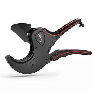 Ratchet-type PVC pipe cutter, SK5 high-carbon steel sharp blade quick cutting tool, professional cutting equipment for PPR/PEX plastic pipes and water pipes, anti-slip handle special pliers for pipeline engineering and repair, Hand Tools