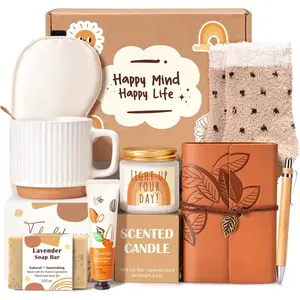 Baskets for Women, 9 count  Happy Birthday Gifts for Women, Thank You Basket Christmas Ideas Box w/Coffee Mug Her Mom  Teacher Coworker,  Employee Appreciation Gifts