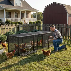 83 Inch Thickened Heavy Duty Chicken Coop, Durable Metal Poultry Cage with Strong Load-Bearing Structure, Weatherproof Rust-Resistant Spacious Outdoor Poultry House, Easy to Install Comfortable Breeding Cage for Chicken, Duck, Goose, Pigeon, Rabbit, Small