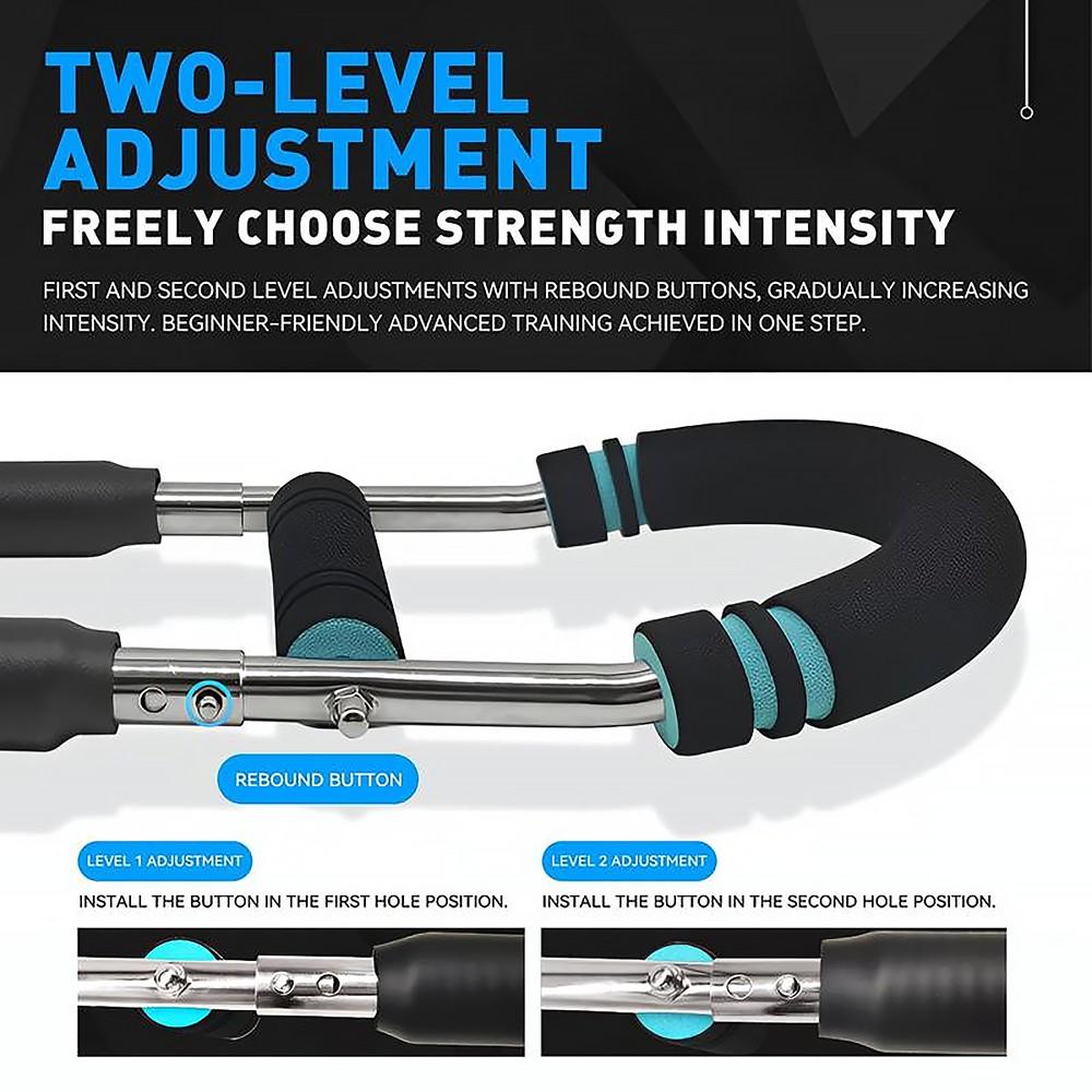 Chest Shoulder Forearm Exerciser, Home & Gym Dual-Use Upper Body Muscle Training Device, 60-100lb Adjustable Power Twister Bar, Portable Detachable Fitness Machine