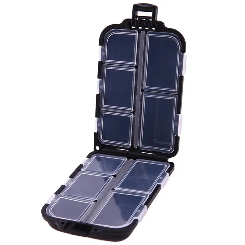 10 Compartments Mini Fishing Tackle Box, Portable Fly Fishing Accessories Organizer, Spoon Lure Bait Storage Case, Anti-Drop Moisture-Proof Small Gear Box, Fishing Stuff, Outdoor Tackle Storage, Fly Boxes For Fly Fishing