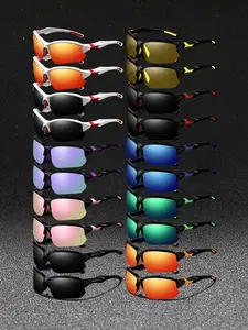 20pcs the latest unisex semi-frame sports sunglasses, Cycling sunglasses come in various colors and feature UV400 protective lenses, suitable for outdoor activities, classic color semi-frame with anti-slip rubber nose pads for comfort