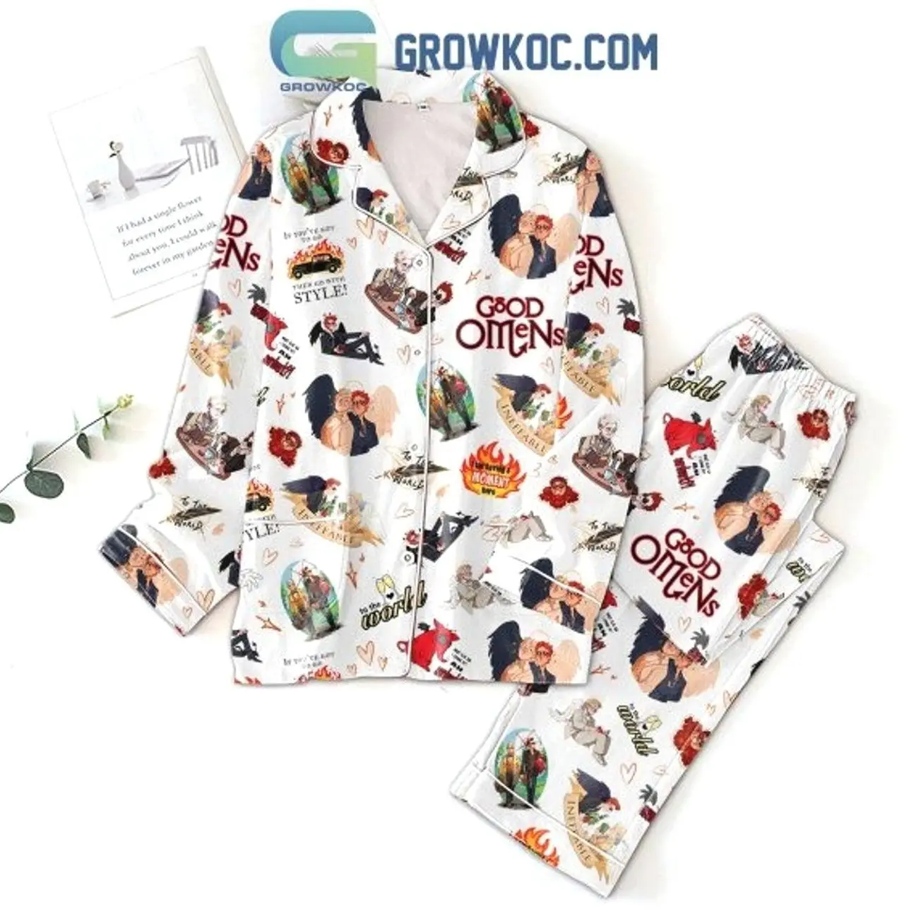 Good Omens If You’ve Got To Go Then Go With Style Pajamas Set