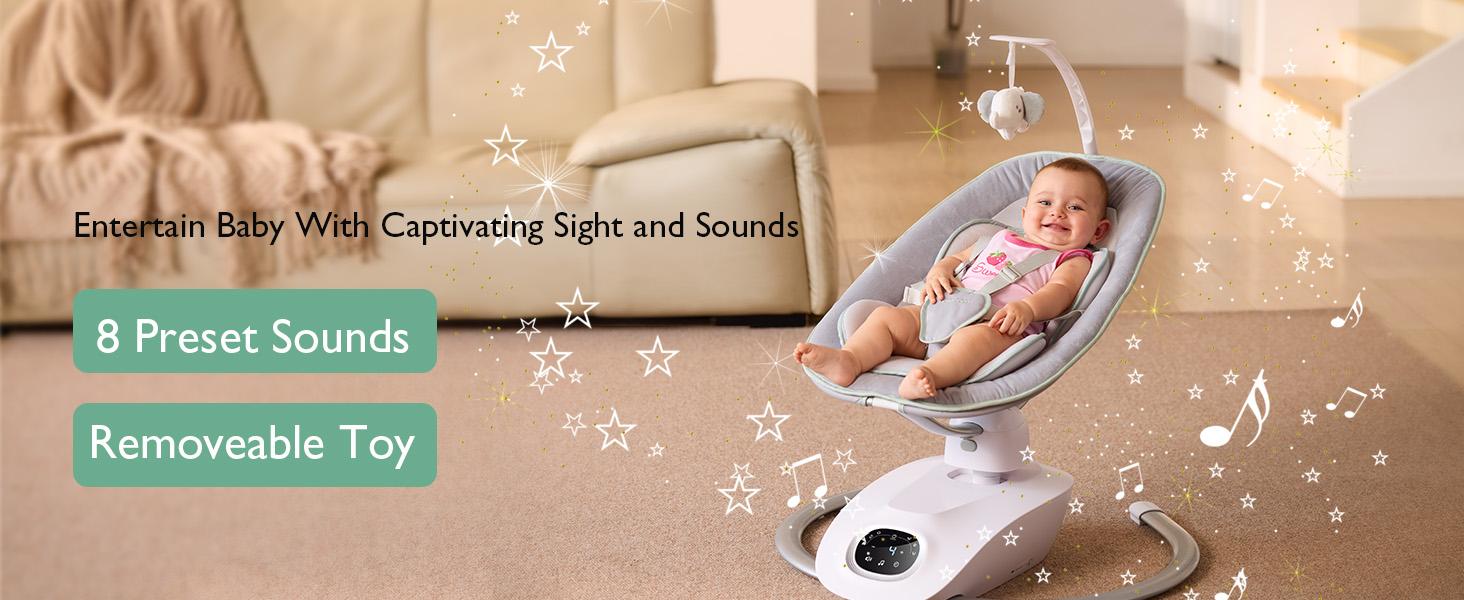 Momcozy CocoSway Baby Swing for Infants to Toddler, 3D-Motion Electric Baby Swing with 6 Motions & 4-Speeds, Remote Control, Infant Swing with 8 Preset Lullabies for Baby Boy Girl Up to 20 lbs Momcozy CocoSway Baby Swing for Infants to Toddler, 3D-Motion Electric Baby Swing with 6 Motions & 4-Speeds, Remote Control, Infant Swing with 8 Preset Lullabies for Baby Boy Girl Up to 20 lbs