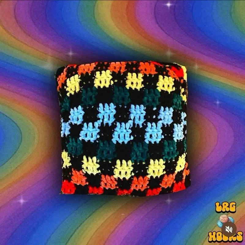 Crochet Pillow Checkered or Striped by LRG Hobbies - Colorful Design for Your Decor Needs