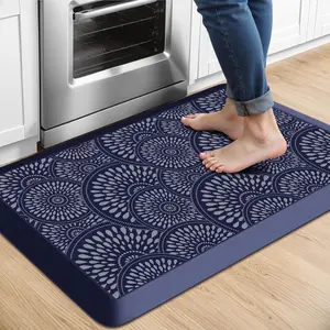 Mattitude 4/5 Inch Kitchen Mat, 17.3x28in Heavy Duty Ergonomic Comfort Foam Standing Desk Mat, Waterproof Non-Slip Standing Mats and Rugs for Kitchen, Office, Blue