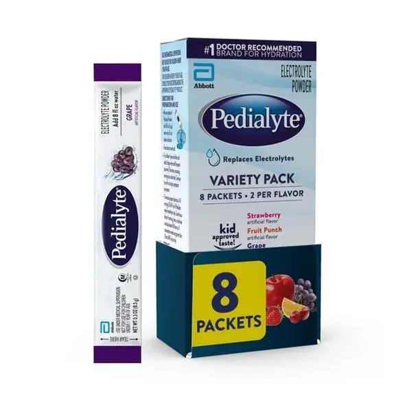 Pedialyte Electrolyte Powder, Electrolyte Drink, Variety Pack, Powder Sticks, 0.3 oz, 8 Count