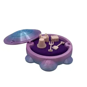 3D Printed Turtle Table Top Sand Box - 5 Inch Round with Accessories tabletop miniatures office desk Decor Playful Includes Sand Tools and Sand