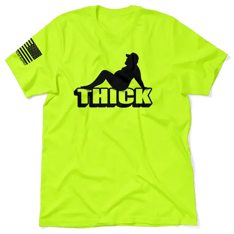 Thick - Men's Hi Visibility Safety Yellow Work T-Shirt Jersey Menswear For Blue Collar Workers | Funny, Sarcastic | Graphic Tees Apparel