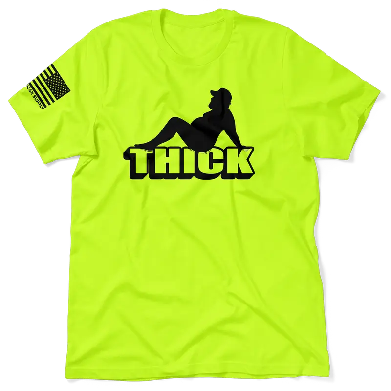 Thick - Men's Hi Visibility Safety Yellow Work T-Shirt Jersey Menswear For Blue Collar Workers | Funny, Sarcastic | Graphic Tees Apparel
