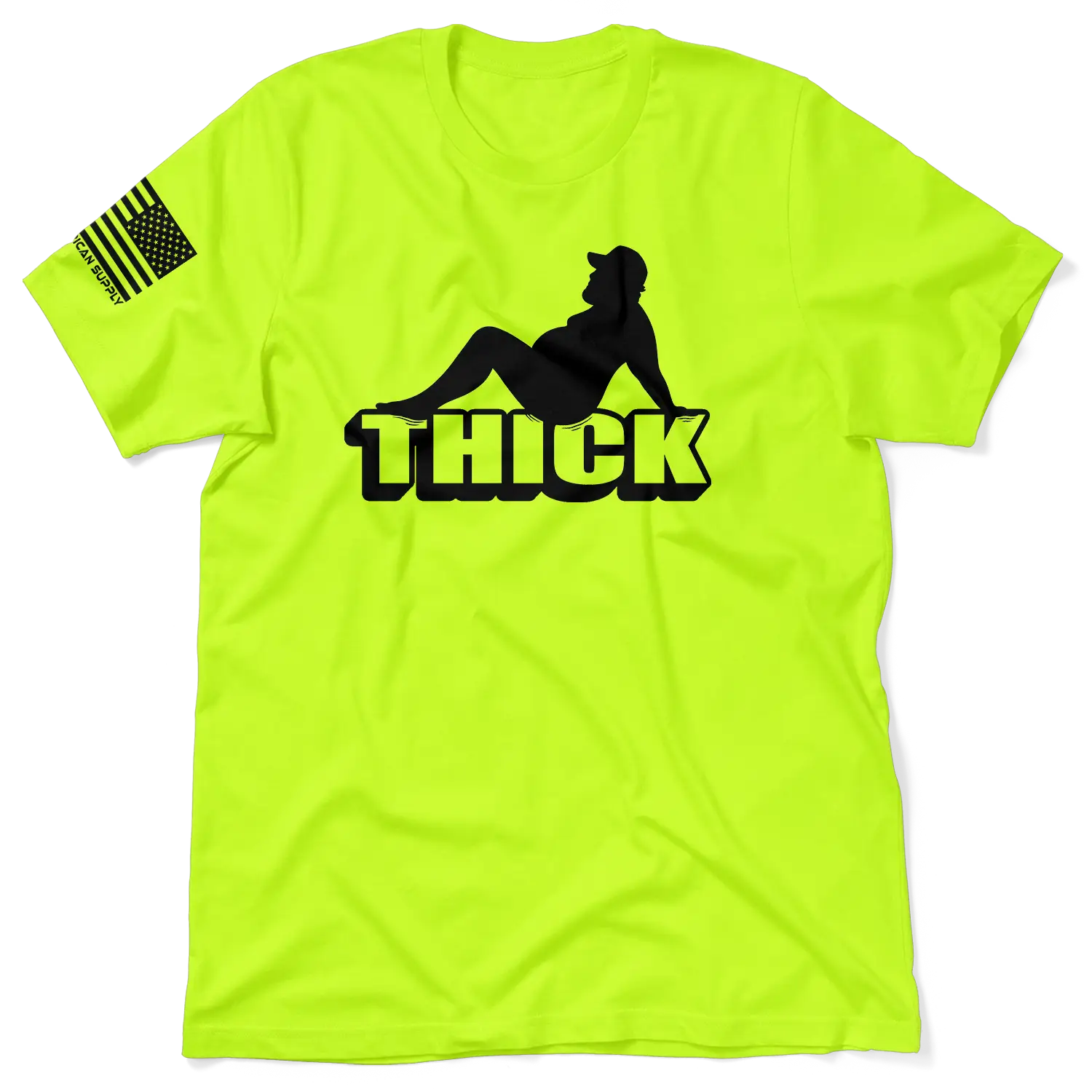 Thick - Men's Hi Visibility Safety Yellow Work T-Shirt Jersey Menswear For Blue Collar Workers | Funny, Sarcastic | Graphic Tees Apparel