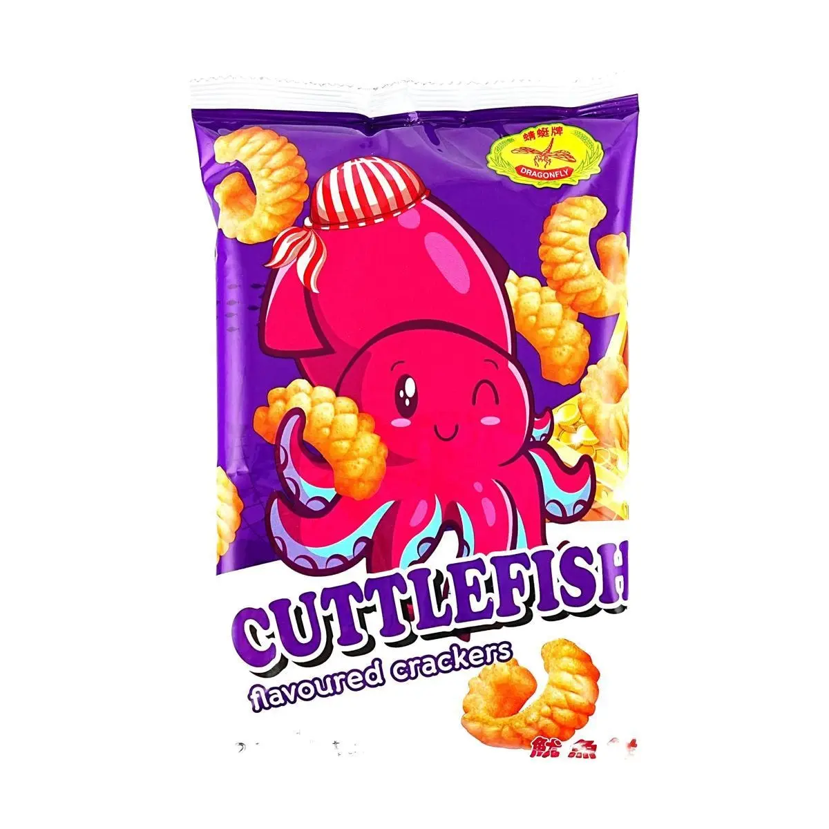 Dragonfly Brand Malaysia Crispy Fried Squid Snack 60g - Savory Puffed Seafood Treat