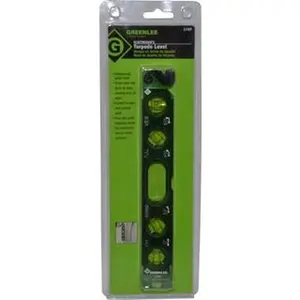 Greenlee Magnetic 8-1/2" Long 4 Vial Torpedo Level Aluminum, Green, 1 0°, 1 30°, 1 45° & 1 90° Vials L107