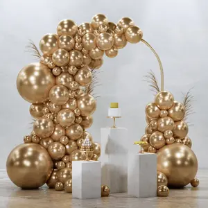 PartyWoo Metallic Gold Balloons 128pcs Different Sizes of 18 12 10 5 Inch Chrome Gold Balloon Arch Kit Garland for Birthday Graduation Baby Shower Wedding Bachelorette Party Decorations Gold-G127
