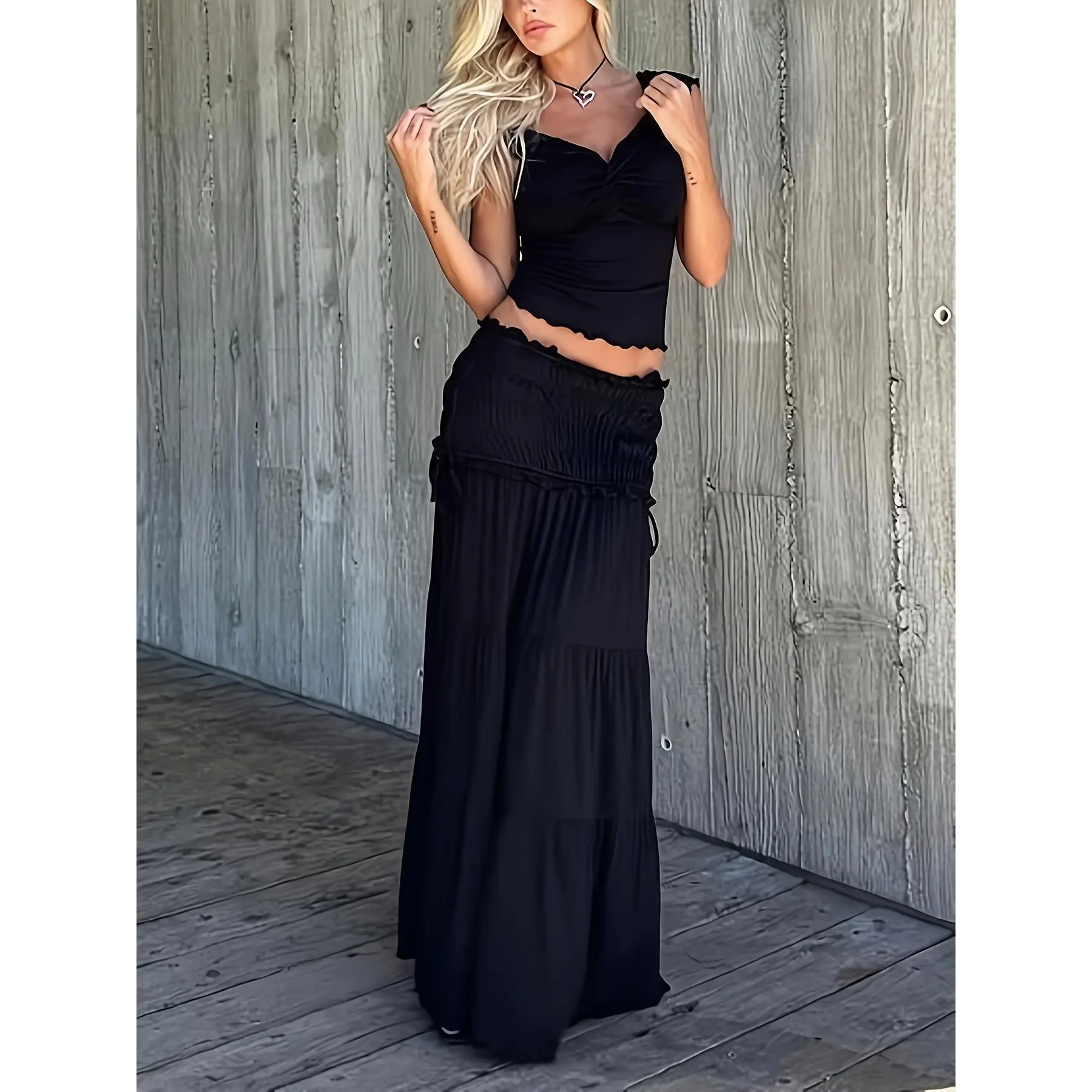 cheap off the shoulder maxi dresses Sabrina Long Sleeve Off-Shoulder Maxi Dress Black