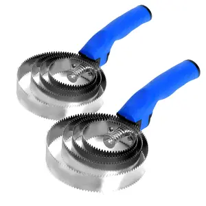 2 pack Reversible Stainless Steel Curry Comb with Soft  Grip