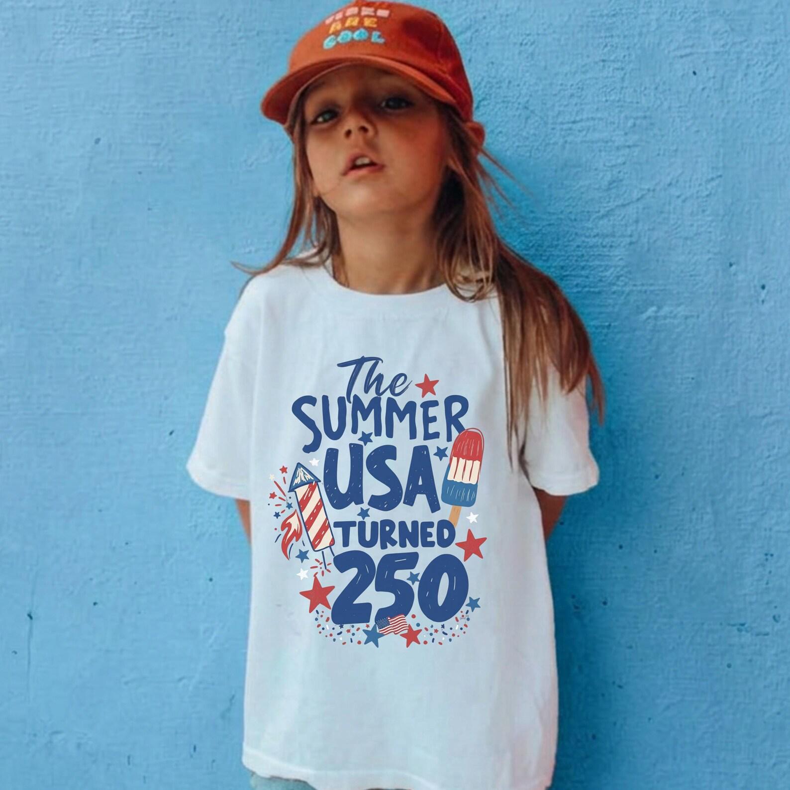 USA 250 Celebration Youth Tee | Fourth of July patriotic fireworks, Stars and Stripes 4th of July T-shirt