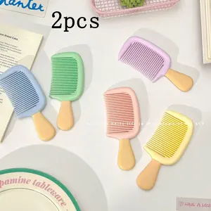 Handheld Comb, Soft Handle Exfoliating Brush, Scratch-Free Wide Teeth Comb, Suitable for Wet/dry Hair, Daily and Travel Use, Newborn Hair Brush