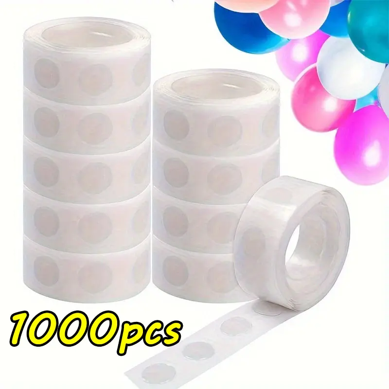 Removable Clear Adhesive Dots for Balloons - Glue Dots - No-Residue Double-Sided Sticky Points for DIY Crafts, Birthday Wedding Party Decorations 100Pcs/Roll - Essential Balloon Accessories