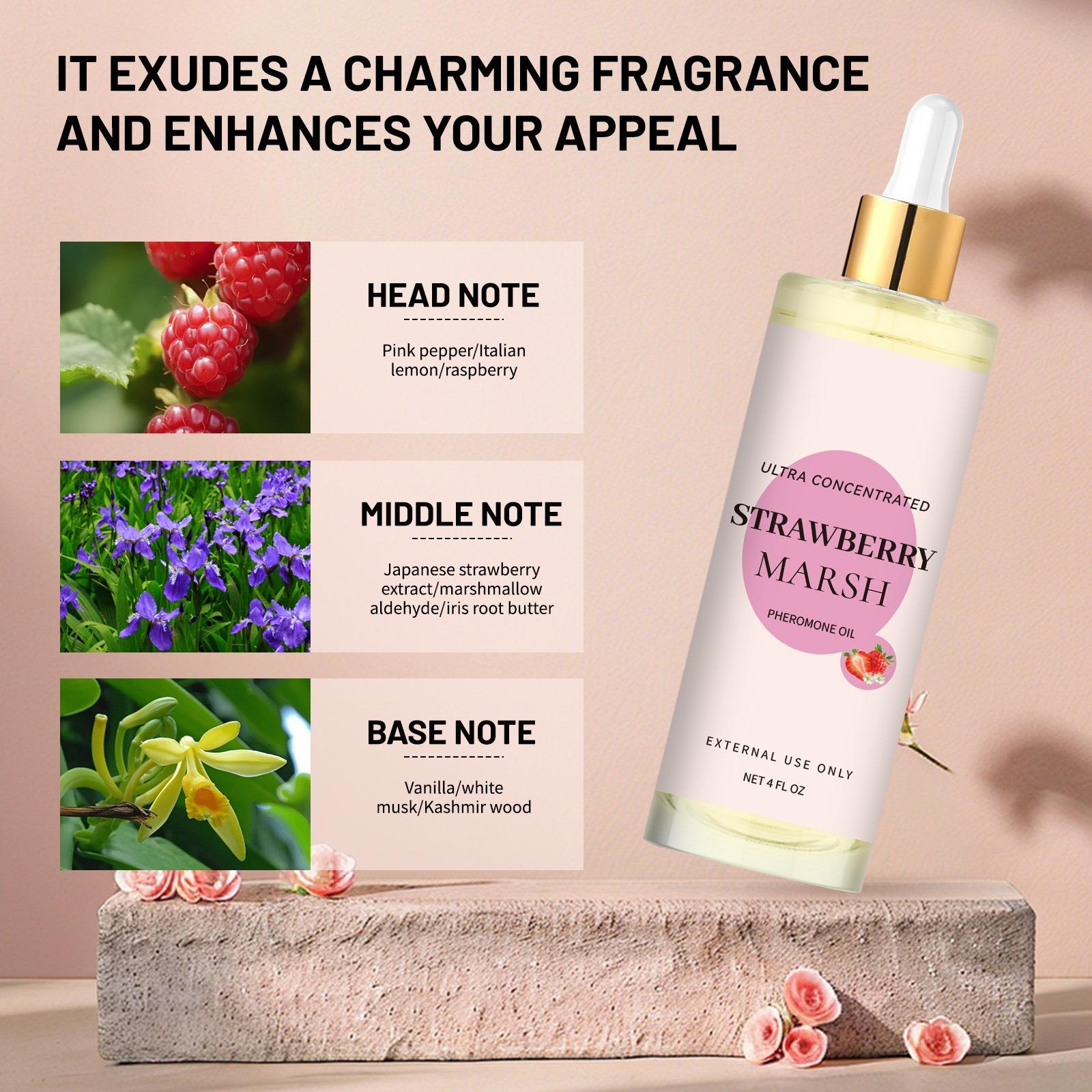 Strawberry Marshmallow Perfume Oil 120ml Floral Fragrance Natural Light Scent Long Lasting Women's Perfume for Daily Use Aroma Enhancer - Facial