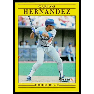 Carlos Hernandez 1991 Fleer #207 RC Los Angeles Dodgers