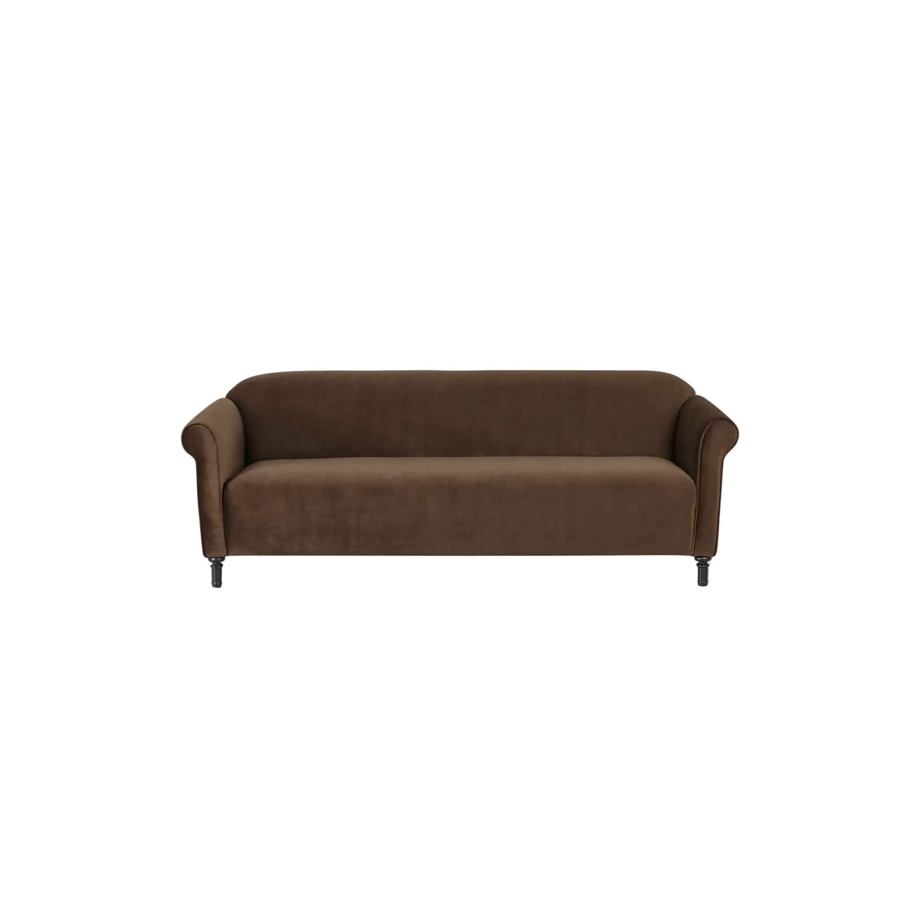 Harmony Sofa Dark Brown Faux Mohair