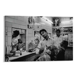 Black And White Barbershop Poster Vintage Barber Wall Art Salon Hairdressing Wall Art Decor Print