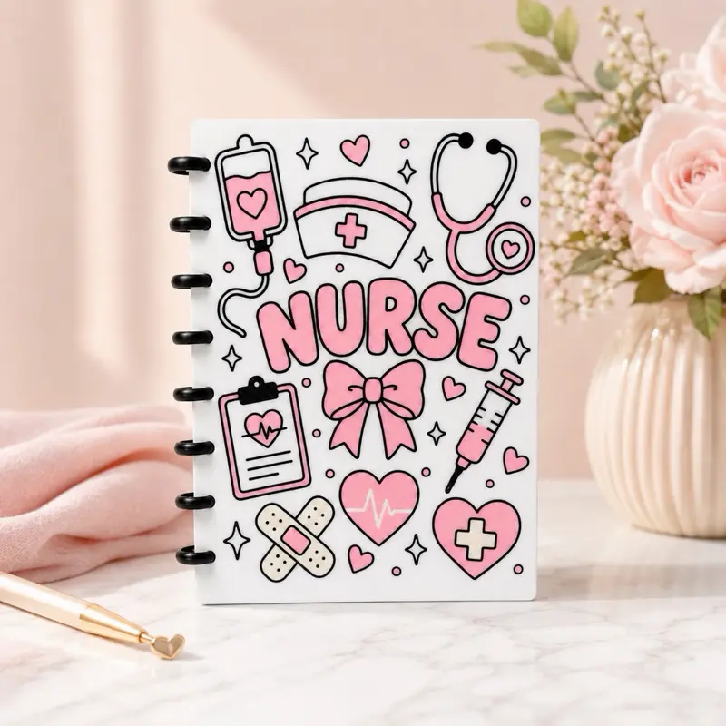 Refillable Nurse Disc-Bound Notebook | Reusable Nurse Journal | 8.5” x 6”