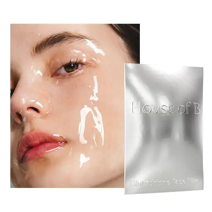House of B Glutathione Face Film Mask (3-Pack) | 2-Step Brightening Ampoule & Overnight Hydrogel Film Treatment